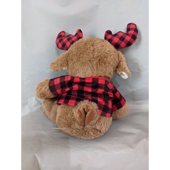 Spark Create Imagine  Reindeer  plush rattle crinkle ears red plaid 15" - Picture 4 of 6
